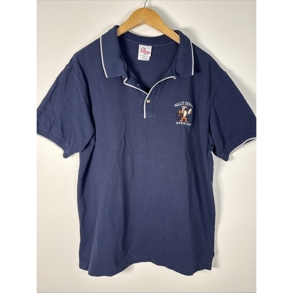 Vintage Disney Store Tigger‎ Polo Shirt Walt Disney Studios Embroidered Logo Y2K